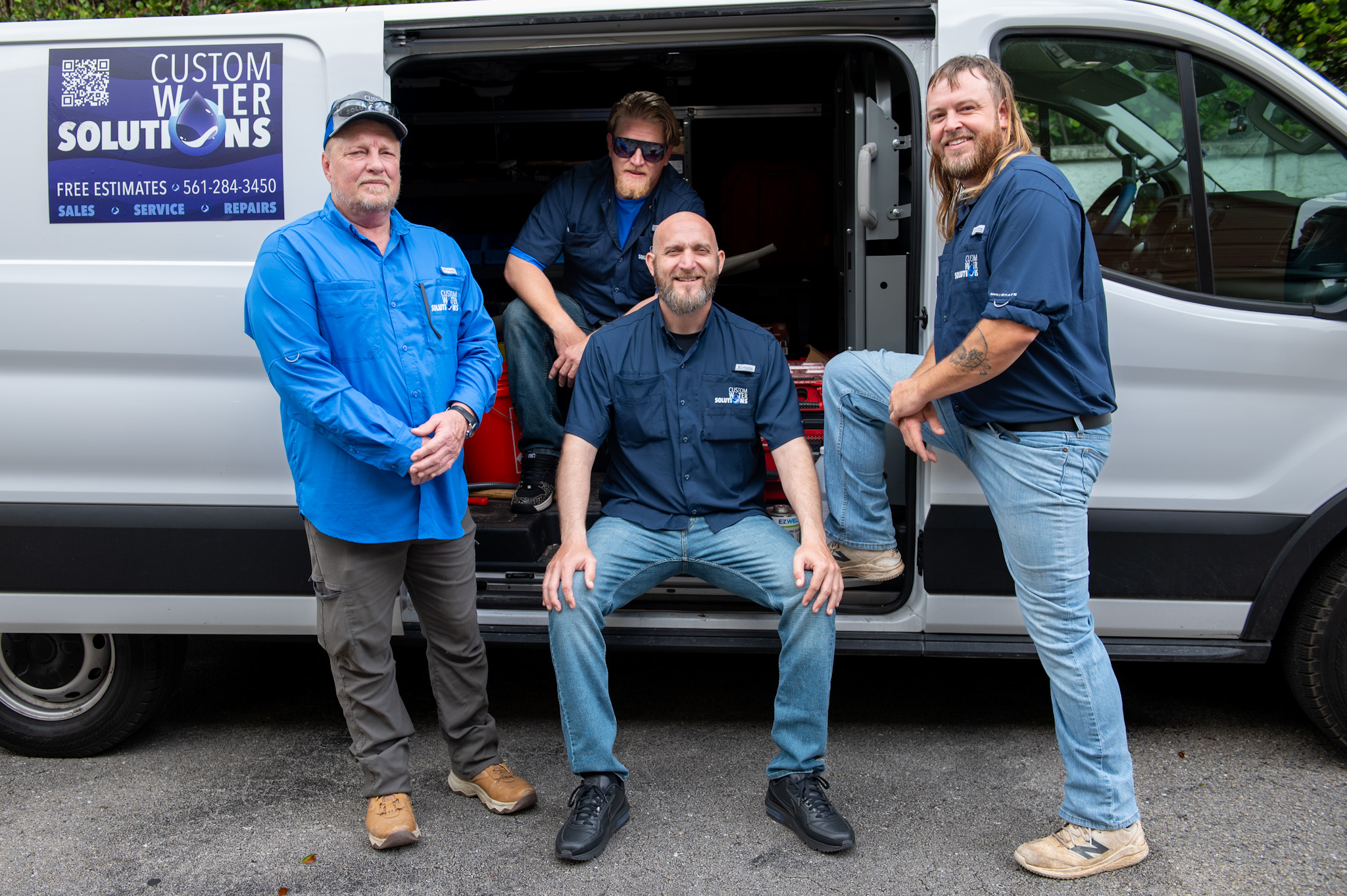 The Custom Water Solutions team on a job site